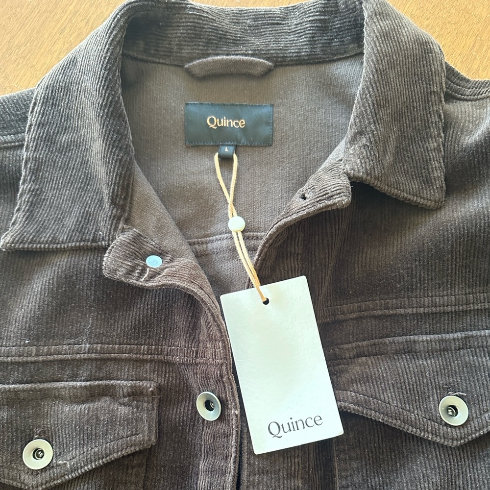Quince Organic Stretch Corduroy Trucker Jacket - Espresso Brown. Large. NWT